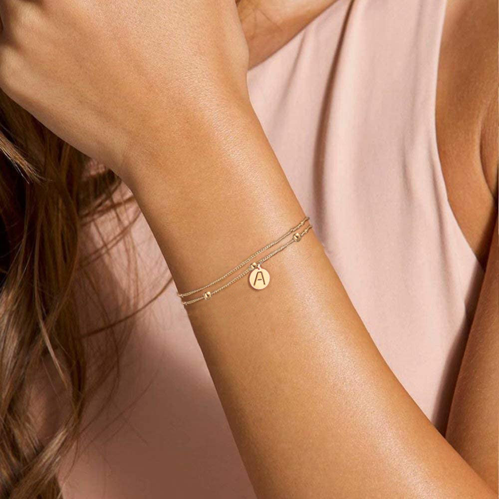 Initial - Armband med bokstavsbricka