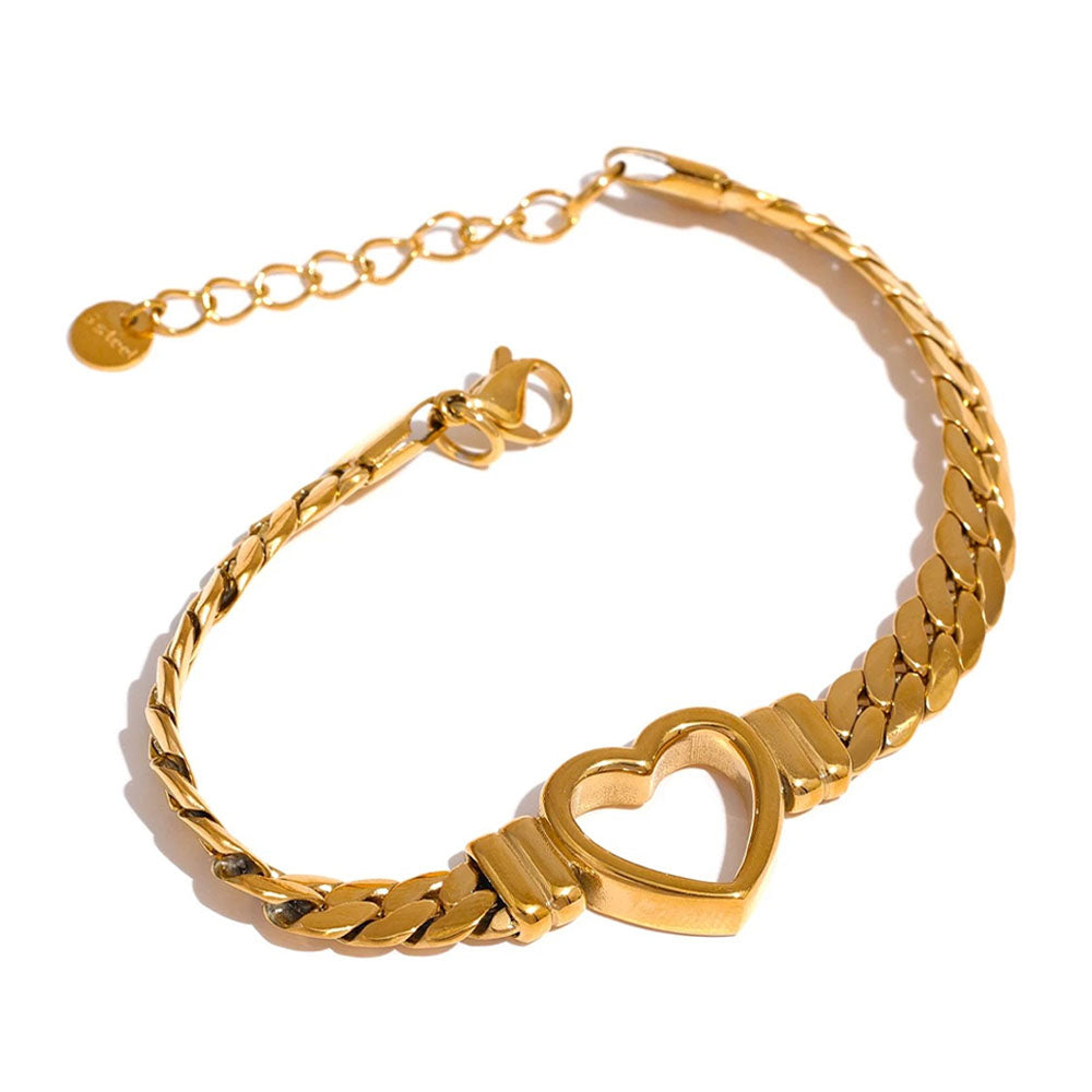 Lovis - Armband med grövre kedja och hjärta