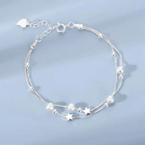 Alva - Armband med dubbla kedjor och kosmiskt motiv