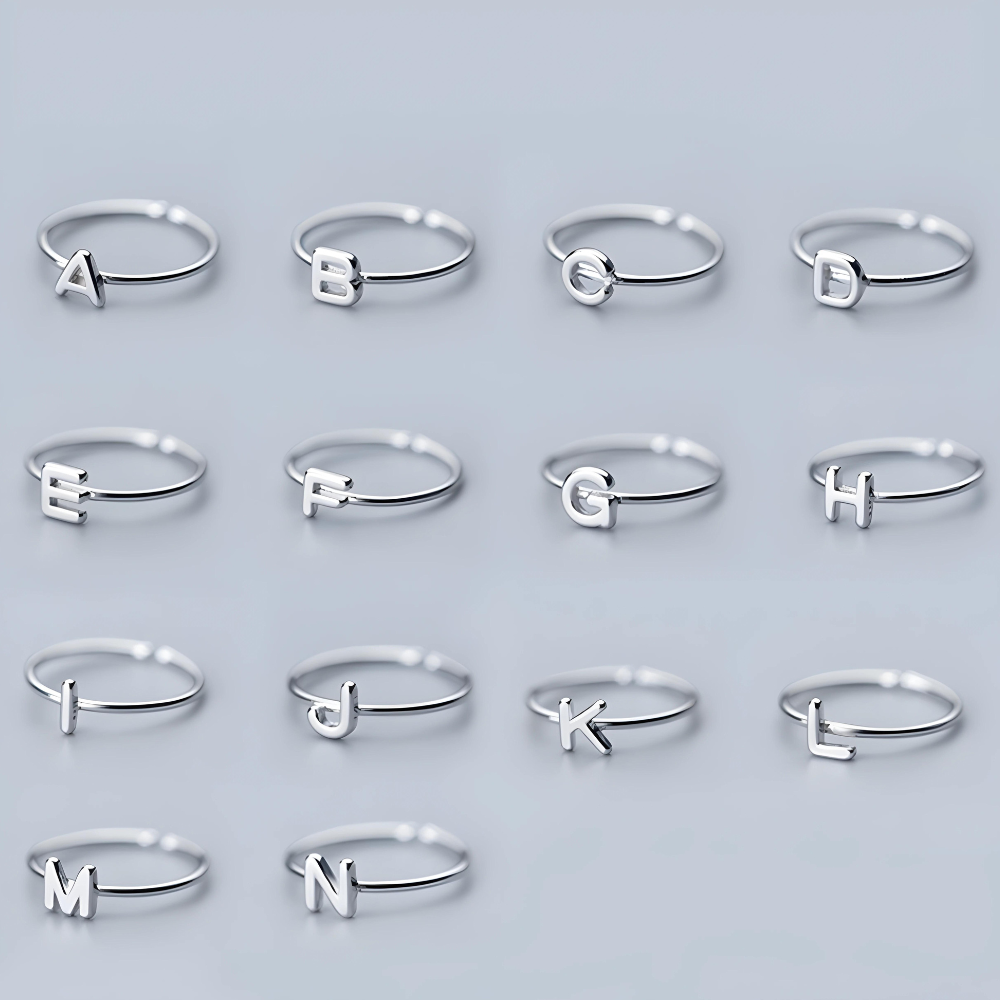 Unique - Justerbar ring med bokstav