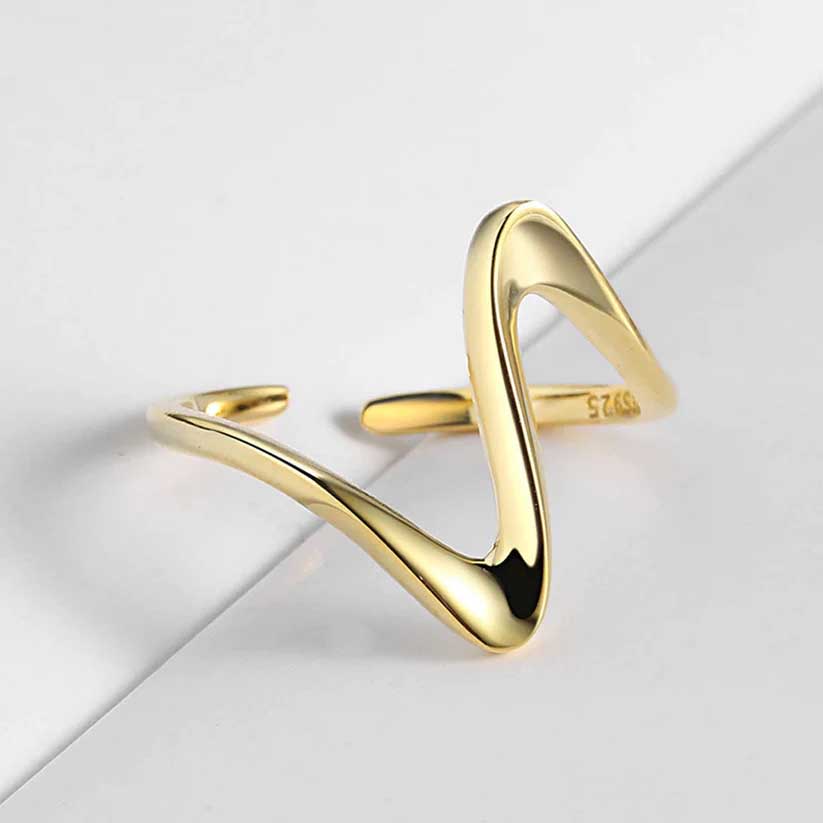 Vendelise - Justerbar ring med vågig design